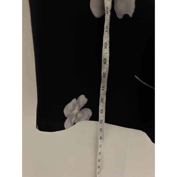 Ann Taylor LOFT Skirt 8 Maxi Long Silk Blue Floral - Picture 8 of 9